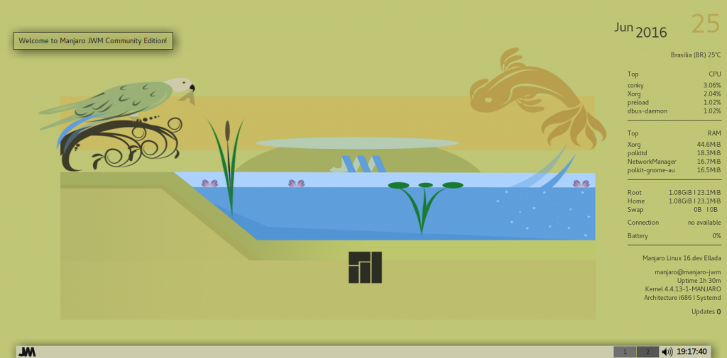 Új képek a Manjaro JWM fejlesztői kiadásához !